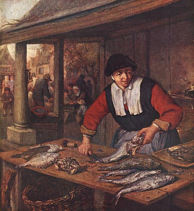 OSTADE, Adriaen Jansz. van The Fishwife sj Sweden oil painting art